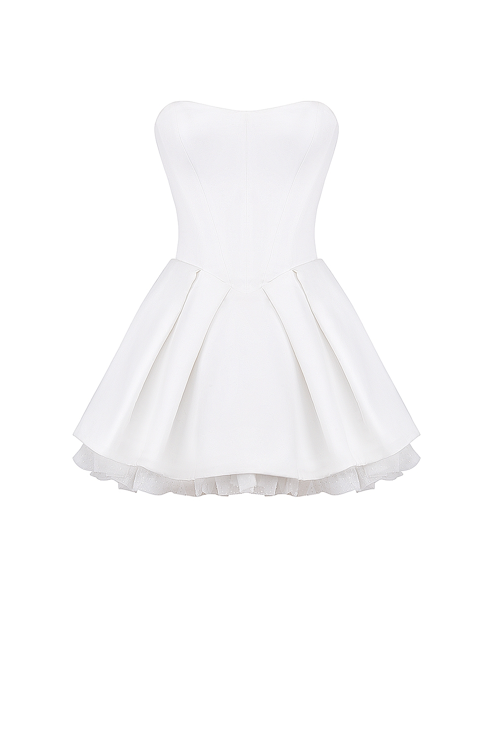Noele  White Satin Strapless Bow Mini Gown — image 13