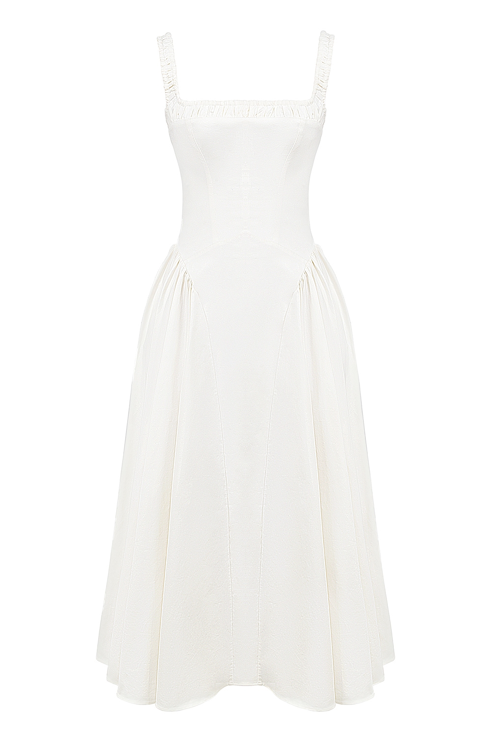 Dorothy  White Cotton Midi Sundress — image 12