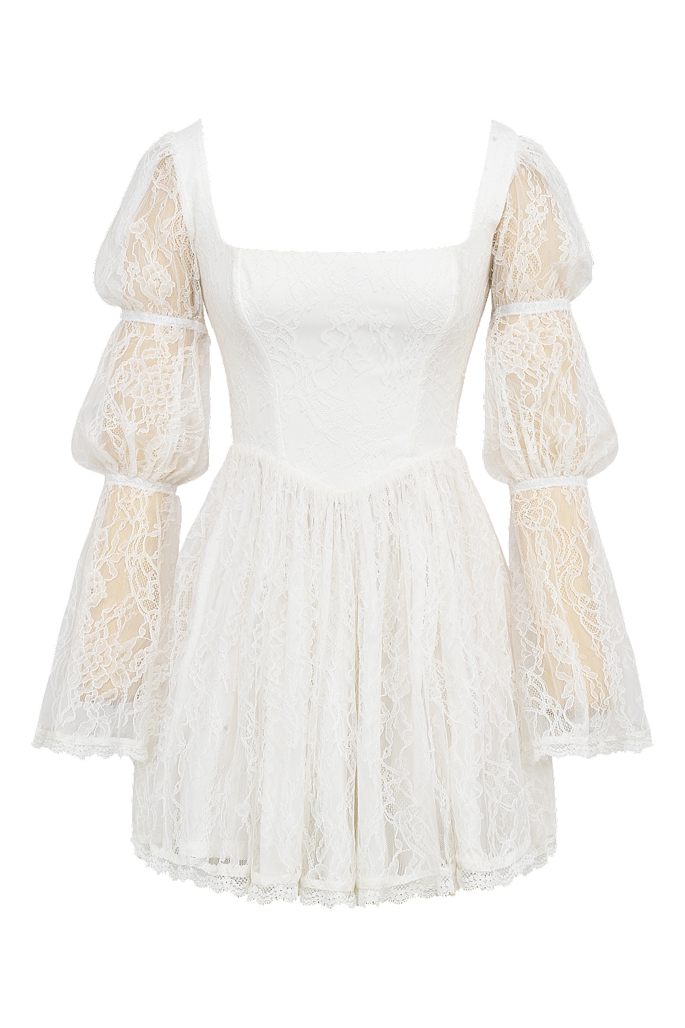 Sancia  White Lace Puff Sleeve Mini Dress — image 10