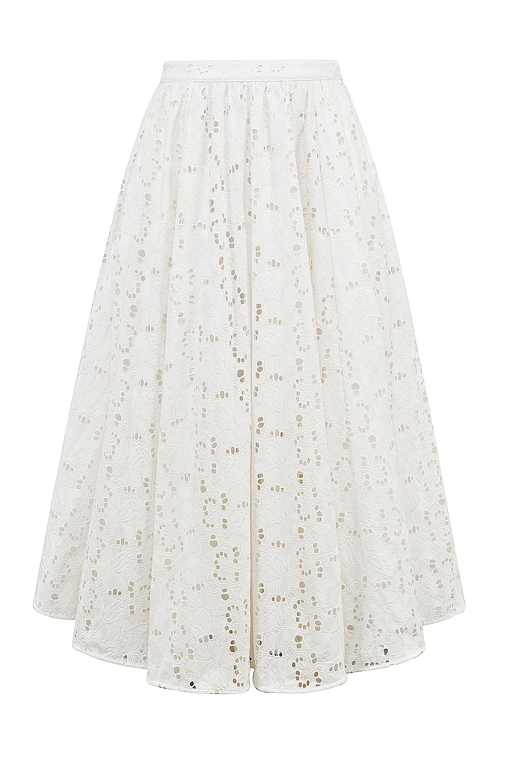 Francine  White Broderie Anglais Midi Skirt — image 9