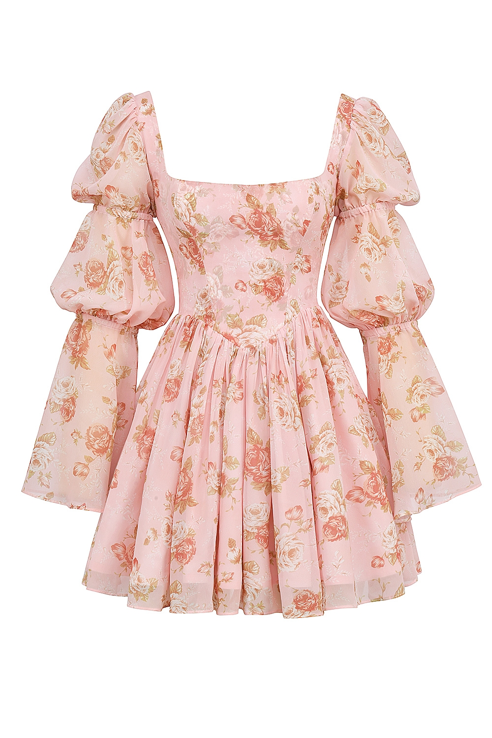 Sancia  English Vintage Rose Print Puff Sleeve Mini Dress — image 11