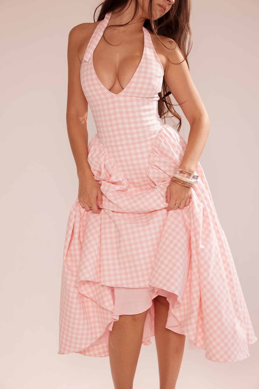 Marilyn  Strawberry Shortcake Gingham Halter Midi Sundress — image 7