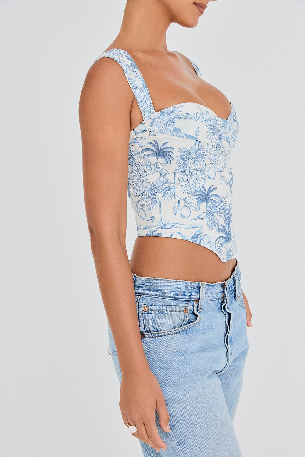 Mistress Rocks White Garden Print Draped Corset - SALE — image 6