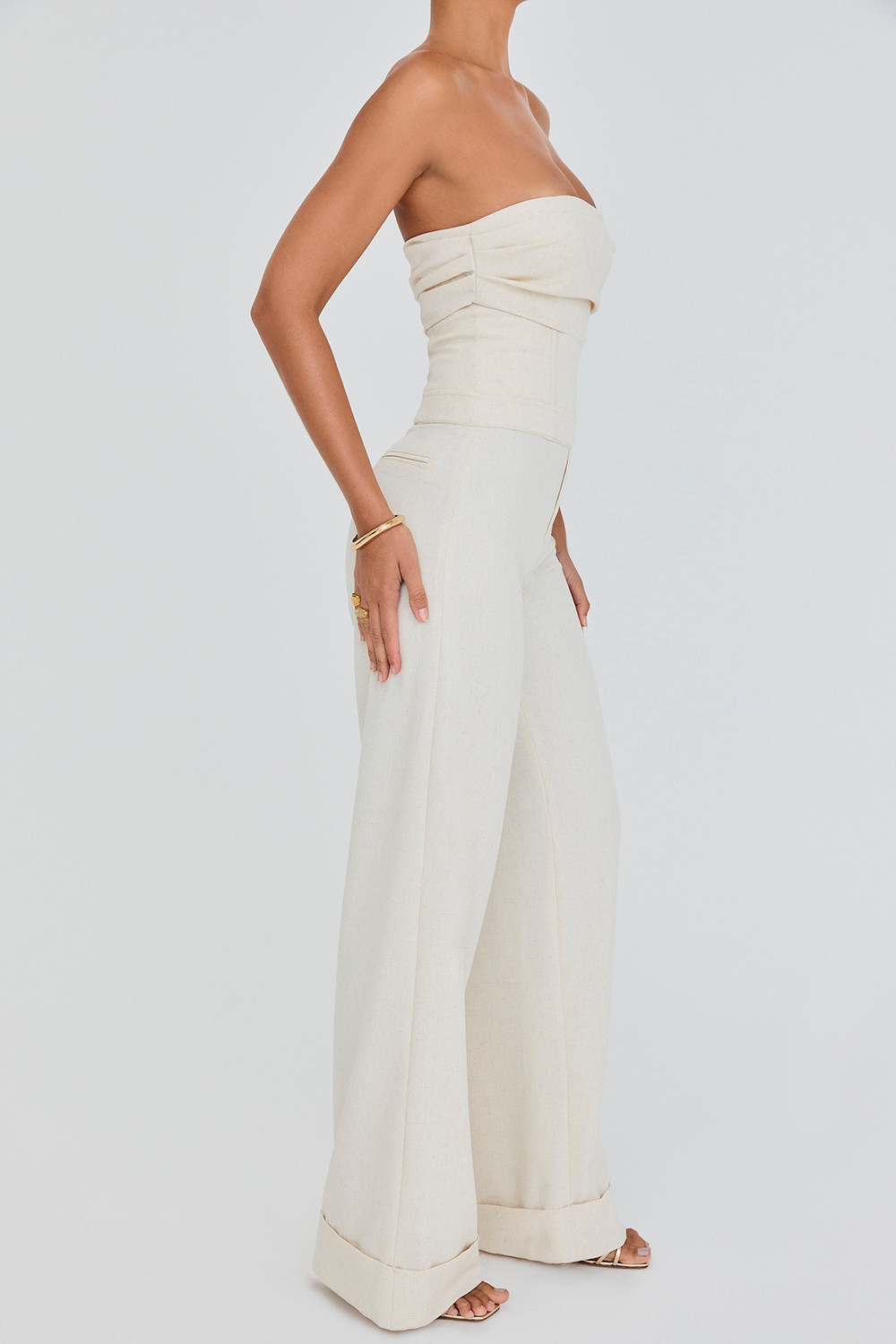 Mistress Rocks Beige Strapless Wide Leg Jumpsuit - SALE — image 7