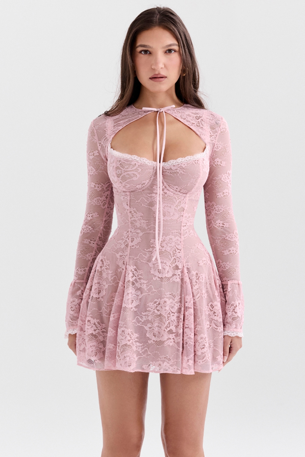 Alice  Perfectly Pink Lace Mini Dress — image 1