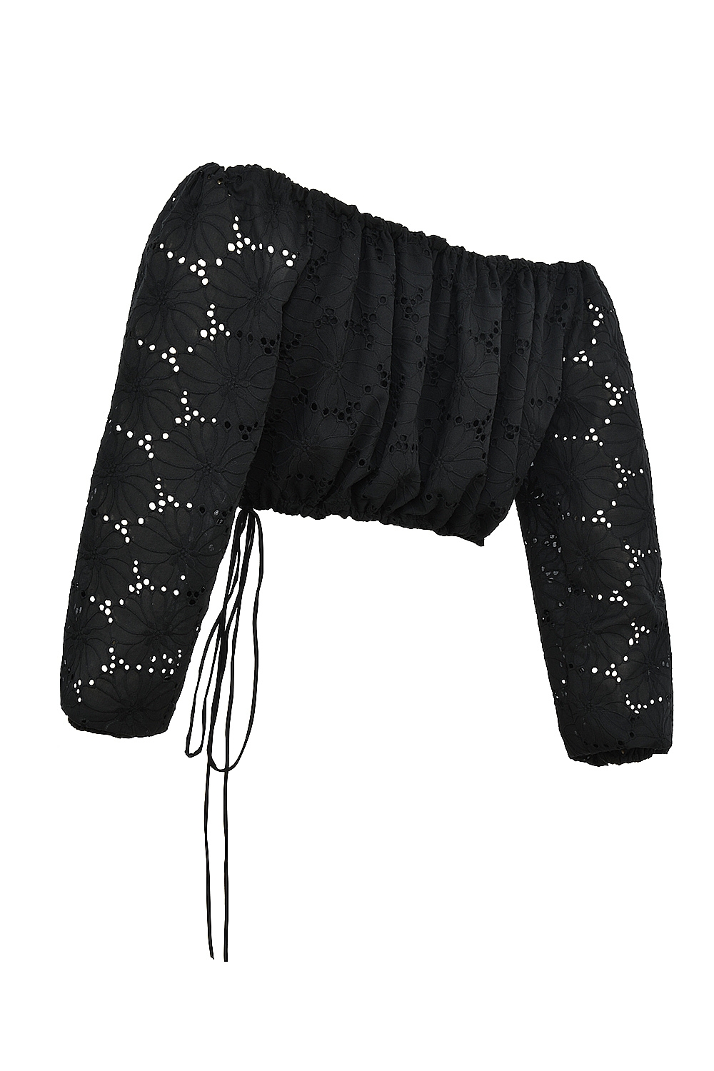 Mistress Rocks Black Broderie Cotton Off Shoulder Top - SALE — image 10
