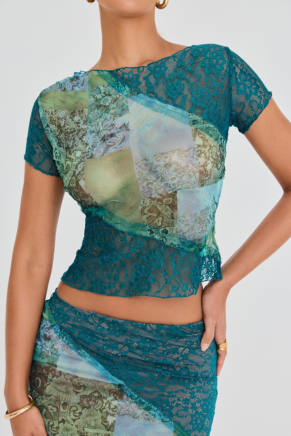 Mistress Rocks Ocean Teal Panelled Top - SALE — image 4