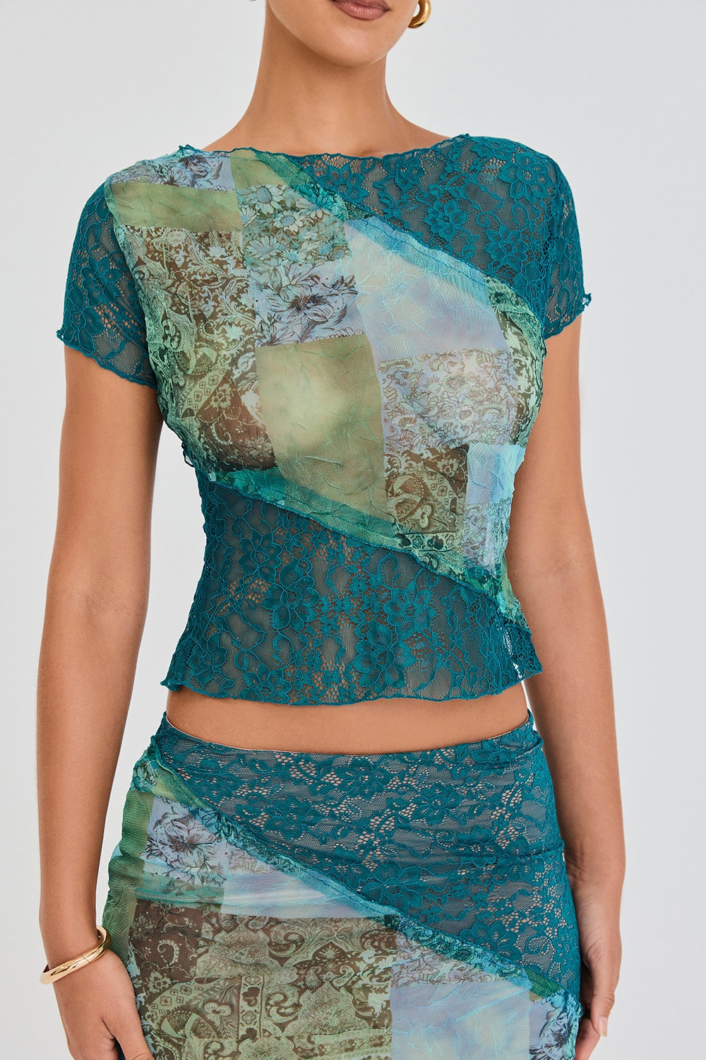 Mistress Rocks Ocean Teal Panelled Top - SALE — image 5