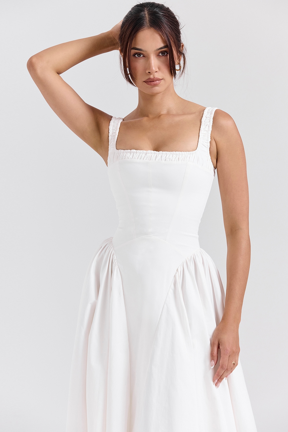 Dorothy  White Cotton Midi Sundress — image 3