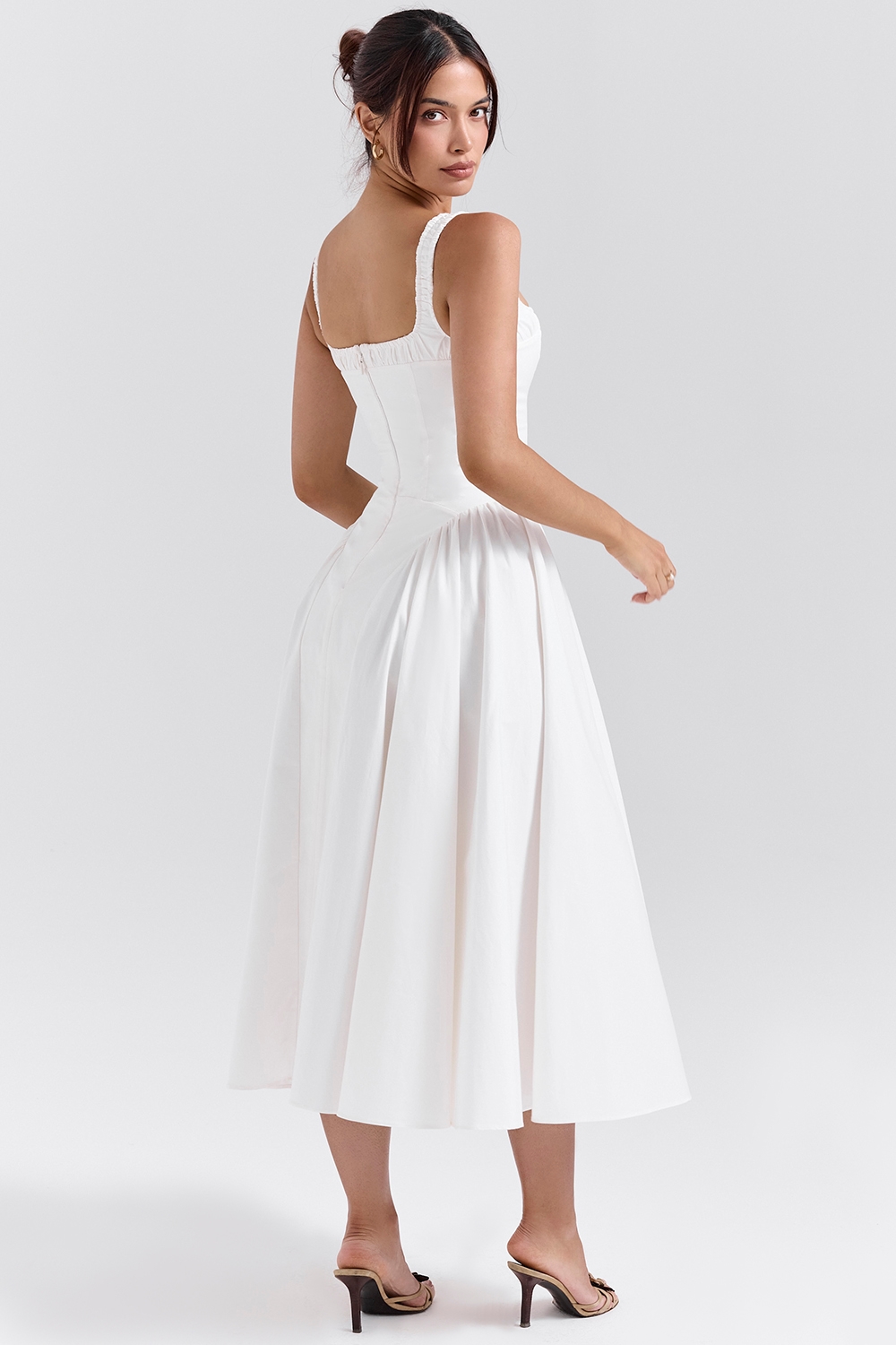 Dorothy  White Cotton Midi Sundress — image 7