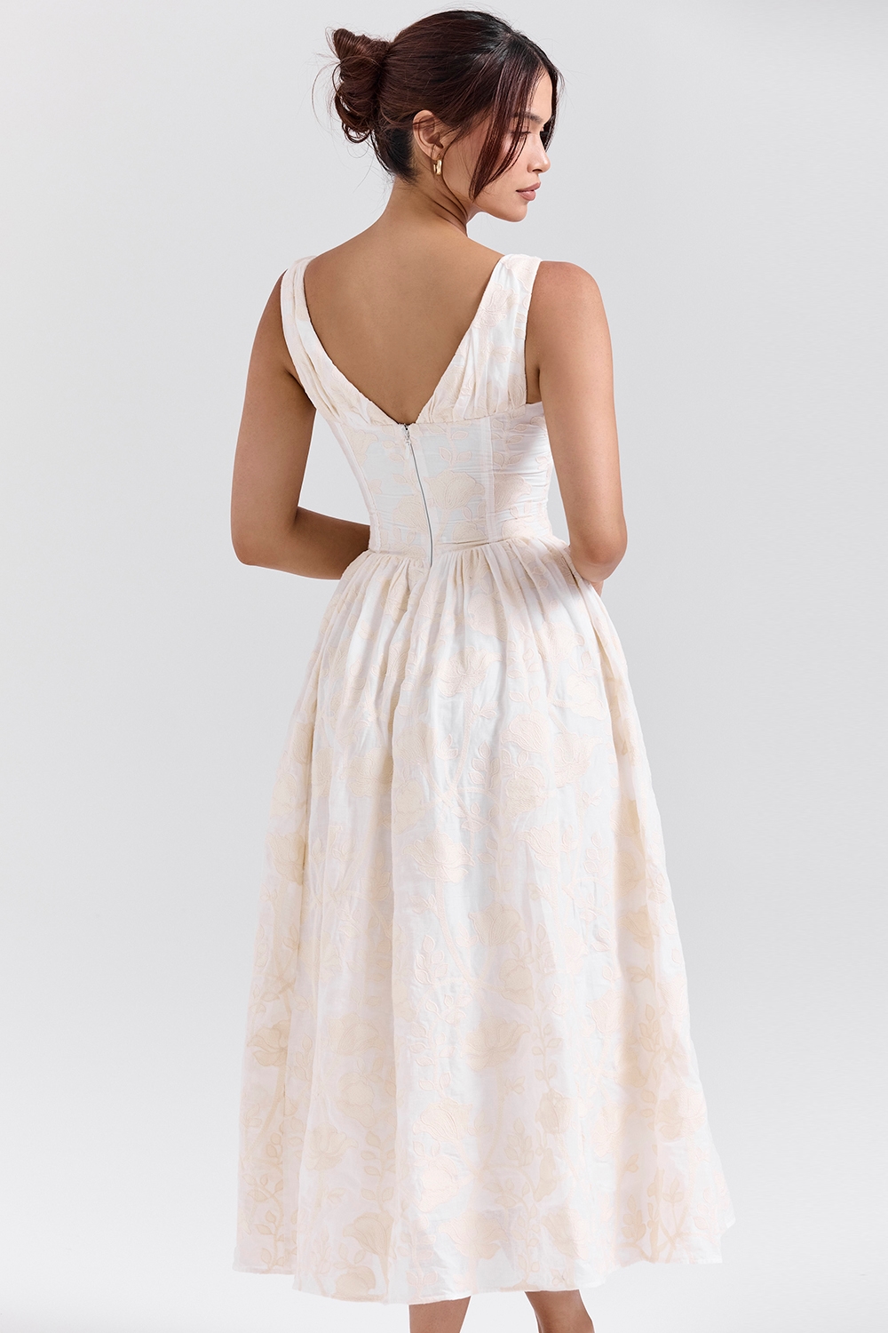 Emmelina  Vintage Ivory Floral Embroidered Corset Sundress — image 6
