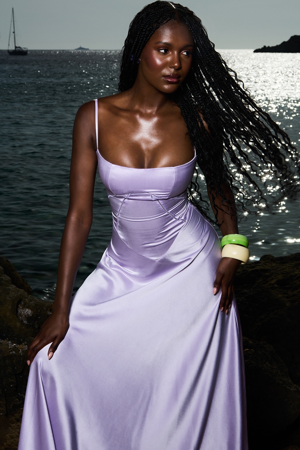 Anabella  Orchid Lace Up Maxi Dress — image 8