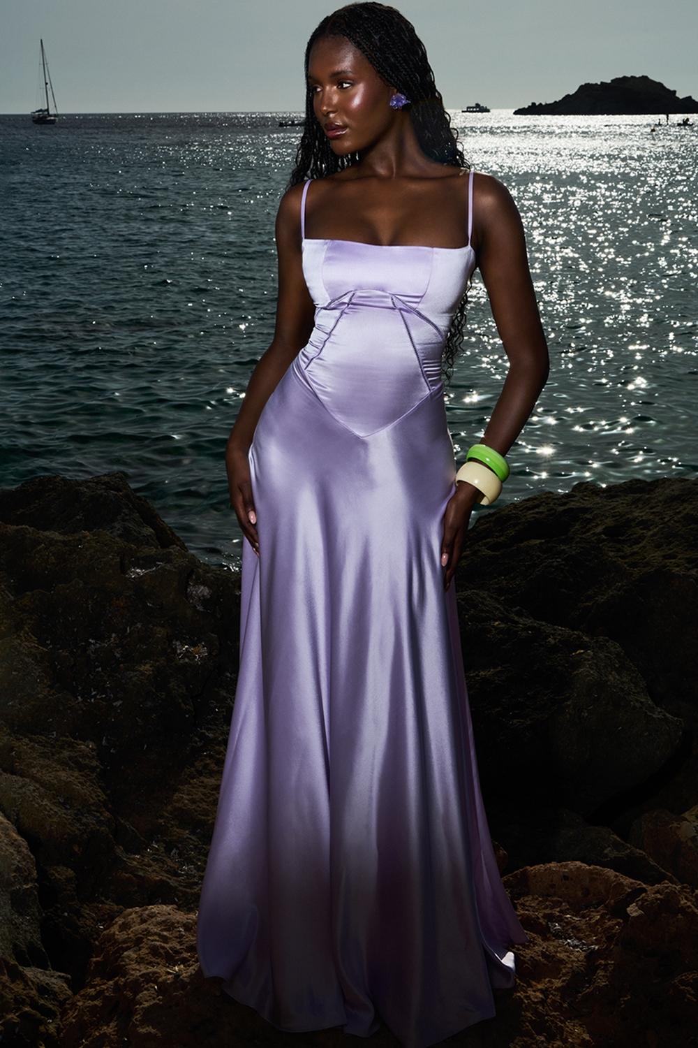 Anabella  Orchid Lace Up Maxi Dress — image 2