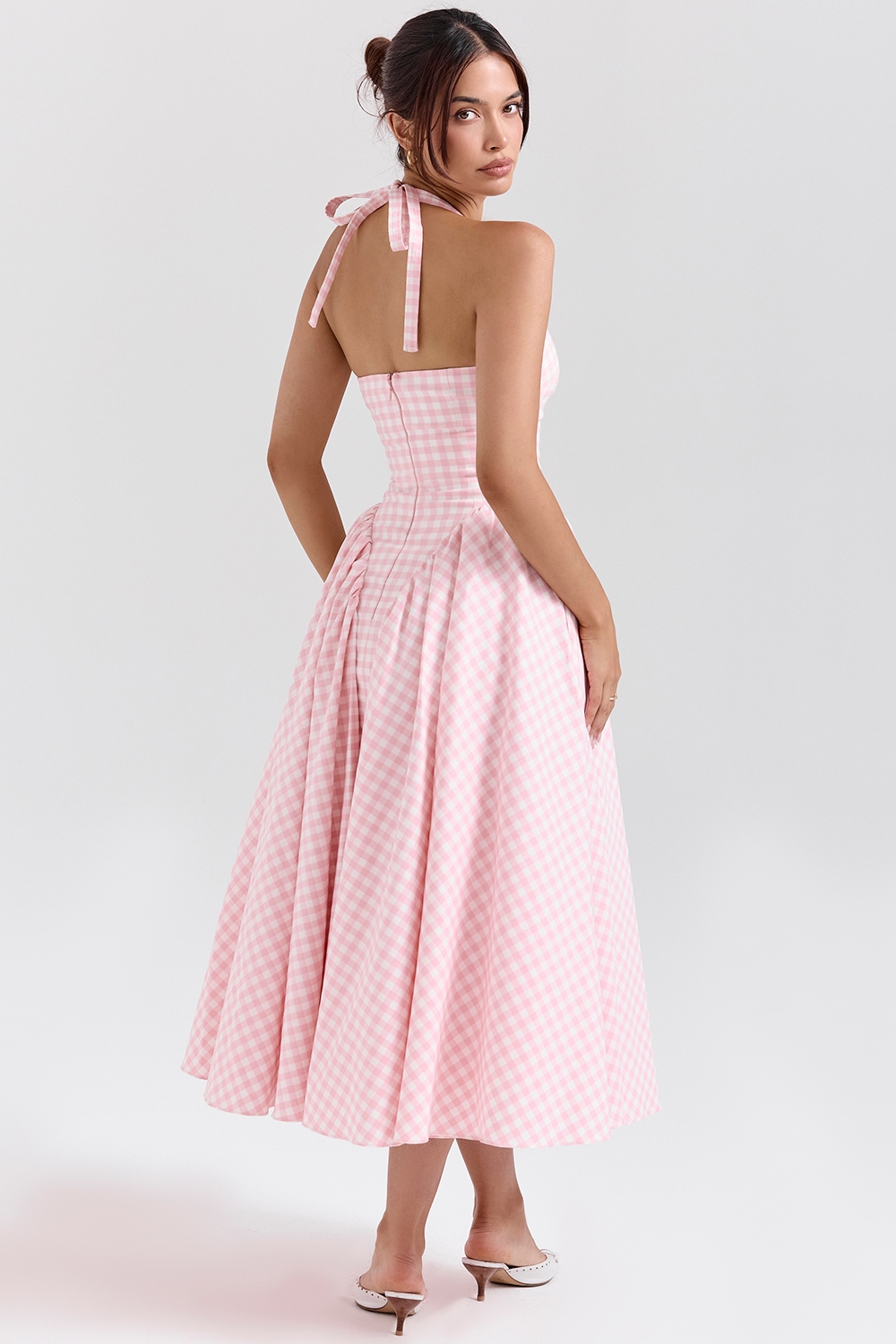 Marilyn  Strawberry Shortcake Gingham Halter Midi Sundress — image 5