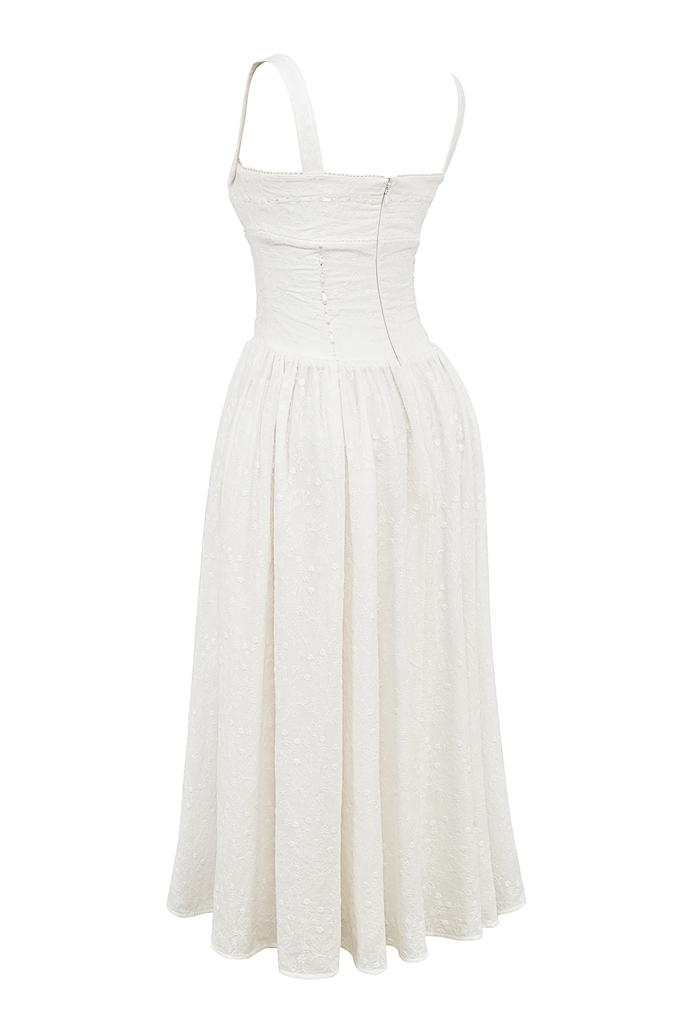 Vivien  White Broderie Anglais Midi Sundress — image 12