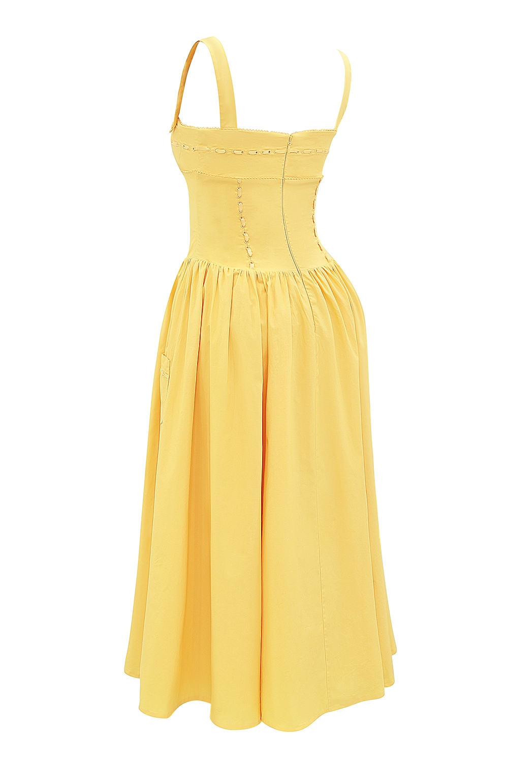 Vivien  Apricot Cotton Midi Sundress — image 13