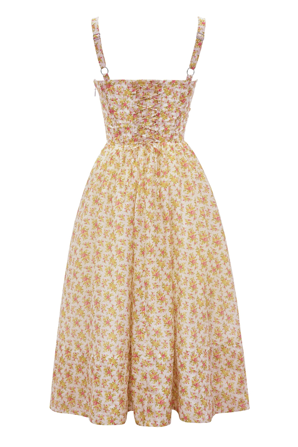 Kelly  Royal Rose Print Corset Midi Sundress — image 13