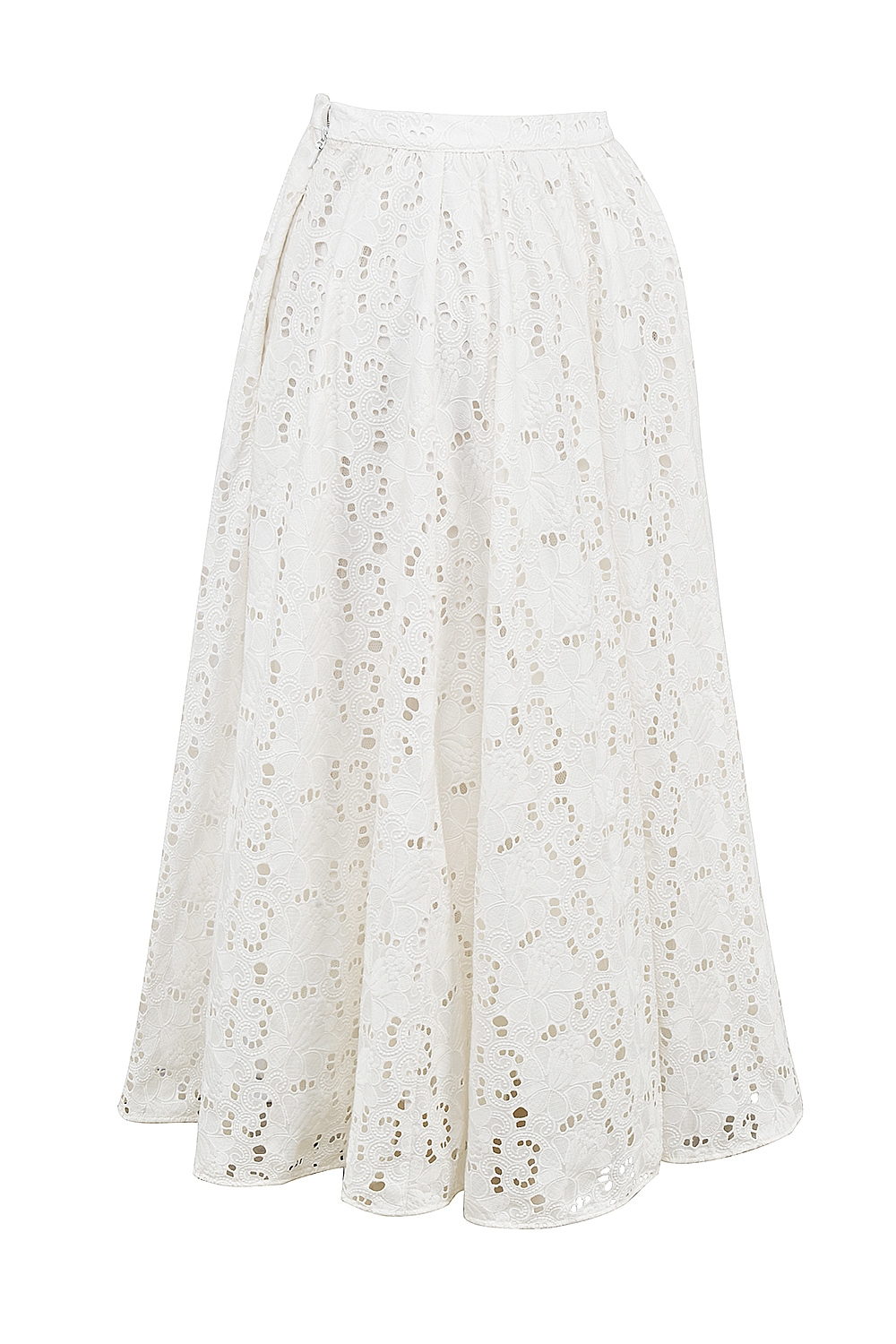 Francine  White Broderie Anglais Midi Skirt — image 10