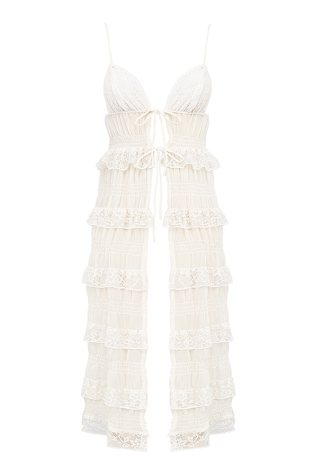 Mistress Rocks White Lace Frilled Longline Top - SALE — image 11