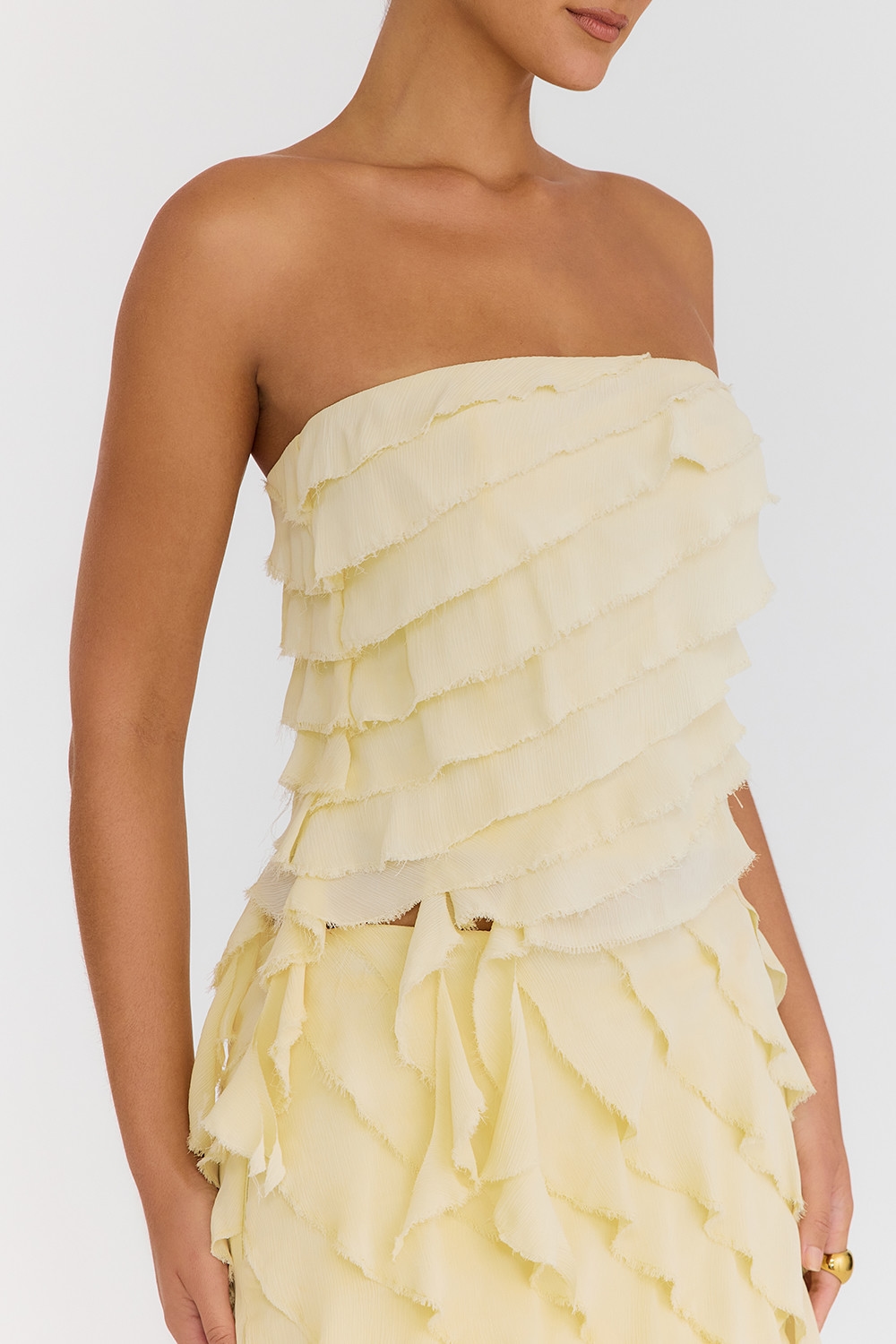 Mistress Rocks Vanilla Strapless Ruffle Top - SALE — image 5