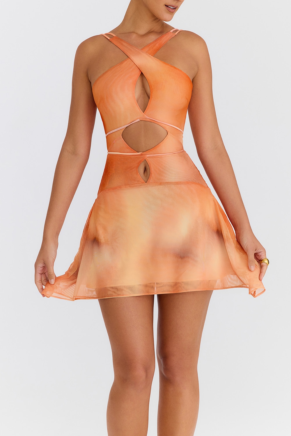 Mistress Rocks Orange Ombre Cutout Mini Dress - SALE — image 5