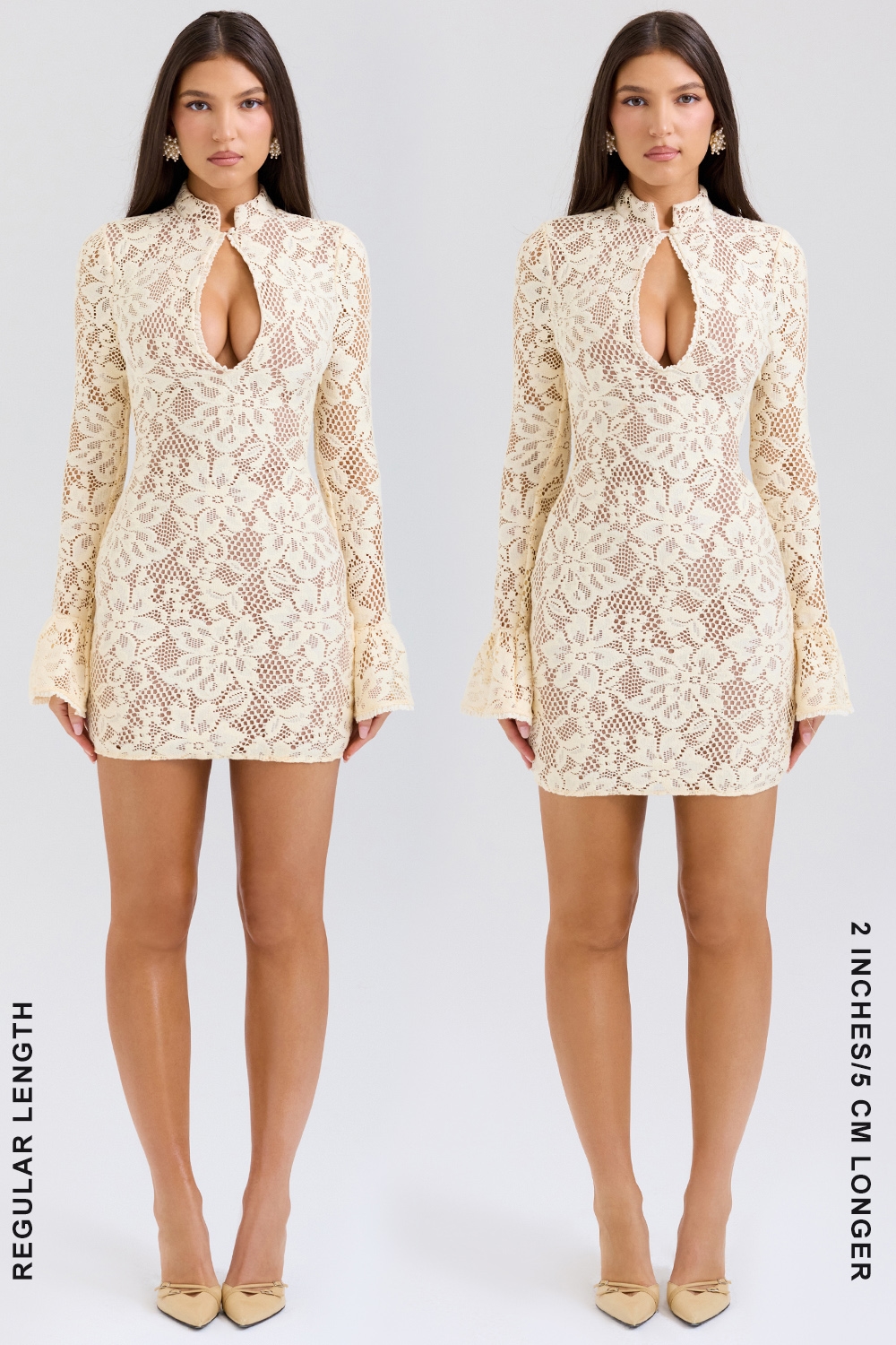 Brianna  Buttermilk Keyhole Lace Mini Dress — image 8