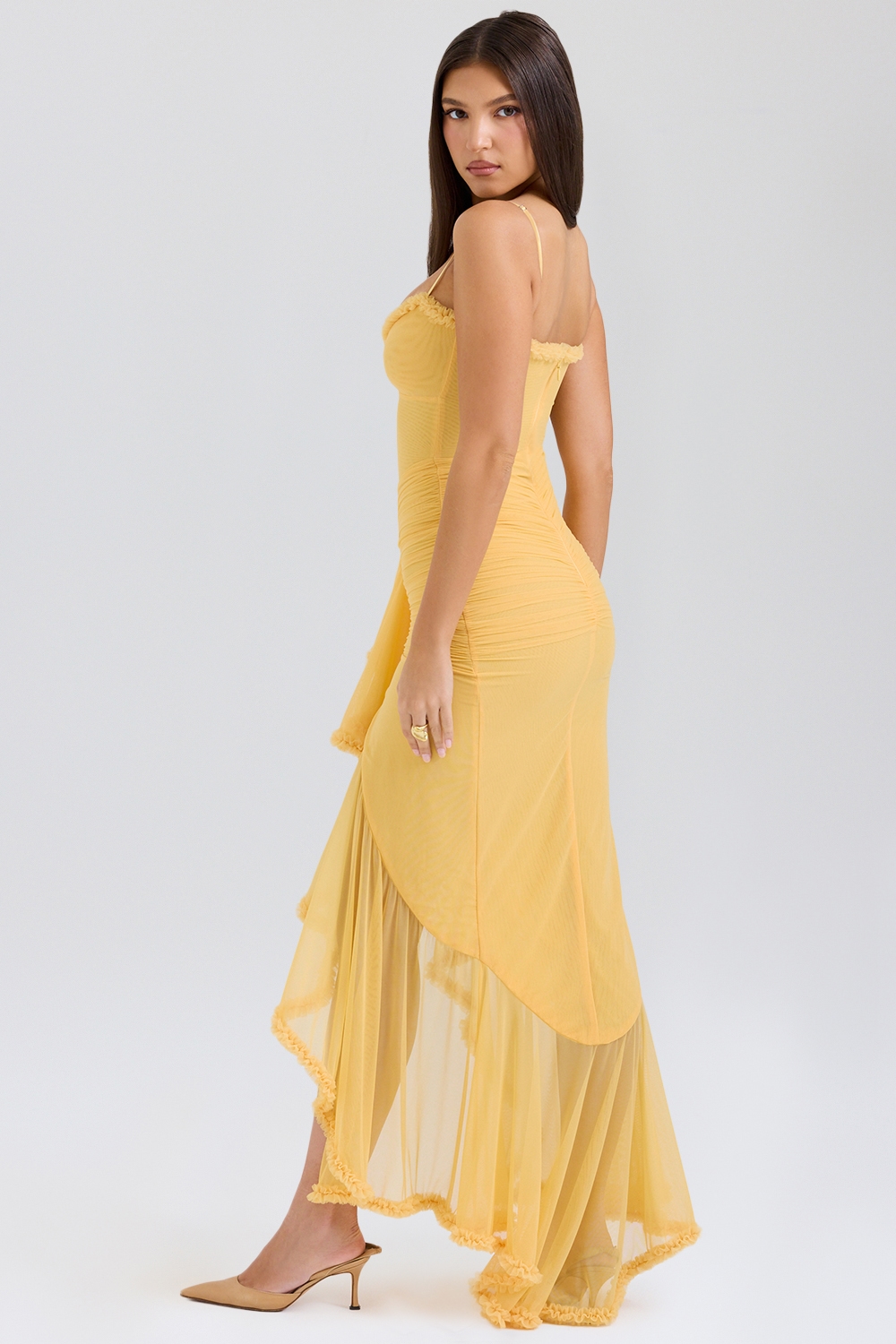 Gabbi  Apricot Ruffled Front Gown — image 7
