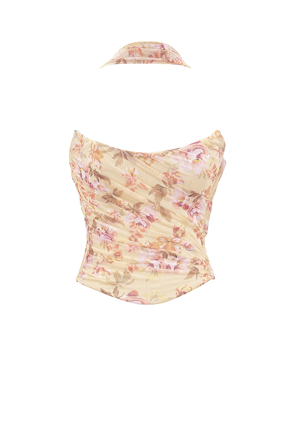 Hallie  Honeyflower Print Strapless Corset With Neck Scarf — image 10
