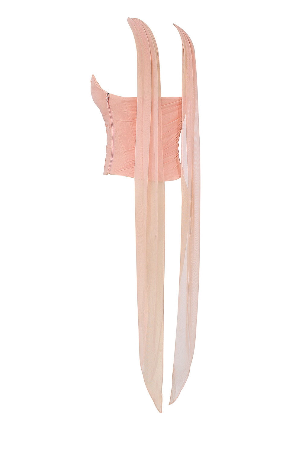 Hallie  Peach Strapless Corset With Neck Scarf — image 9