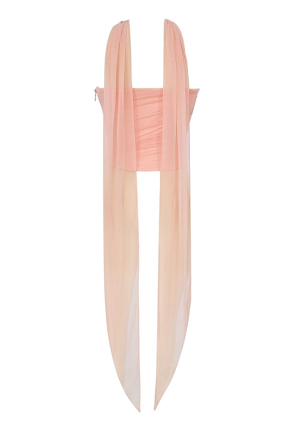 Hallie  Peach Strapless Corset With Neck Scarf — image 10