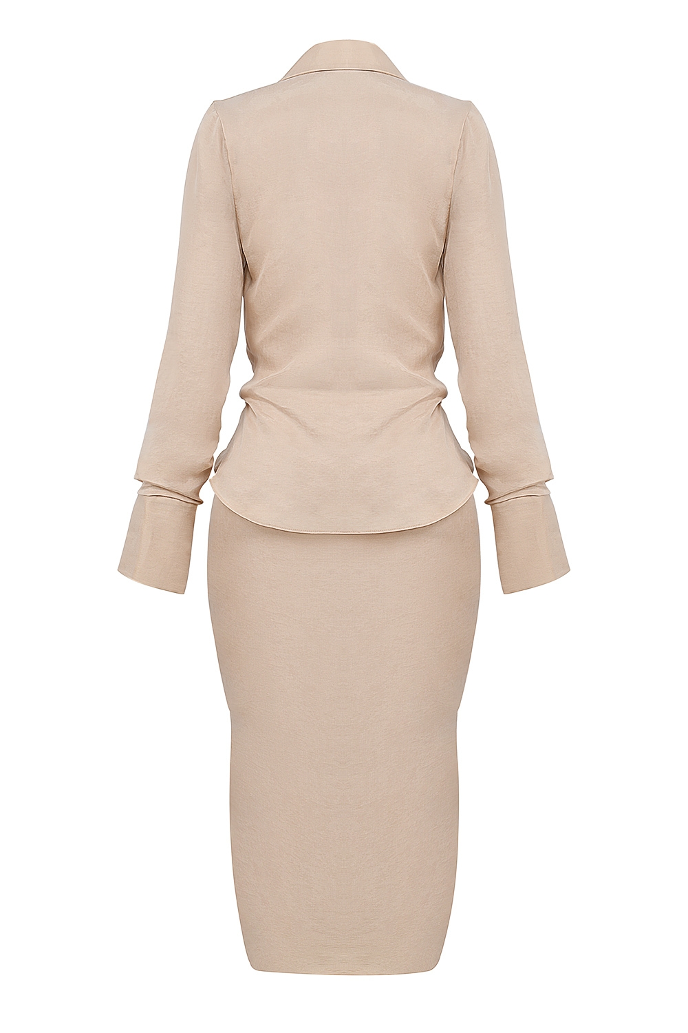 Nevaeh  Almond Plunge Shirt Midi Dress — image 12