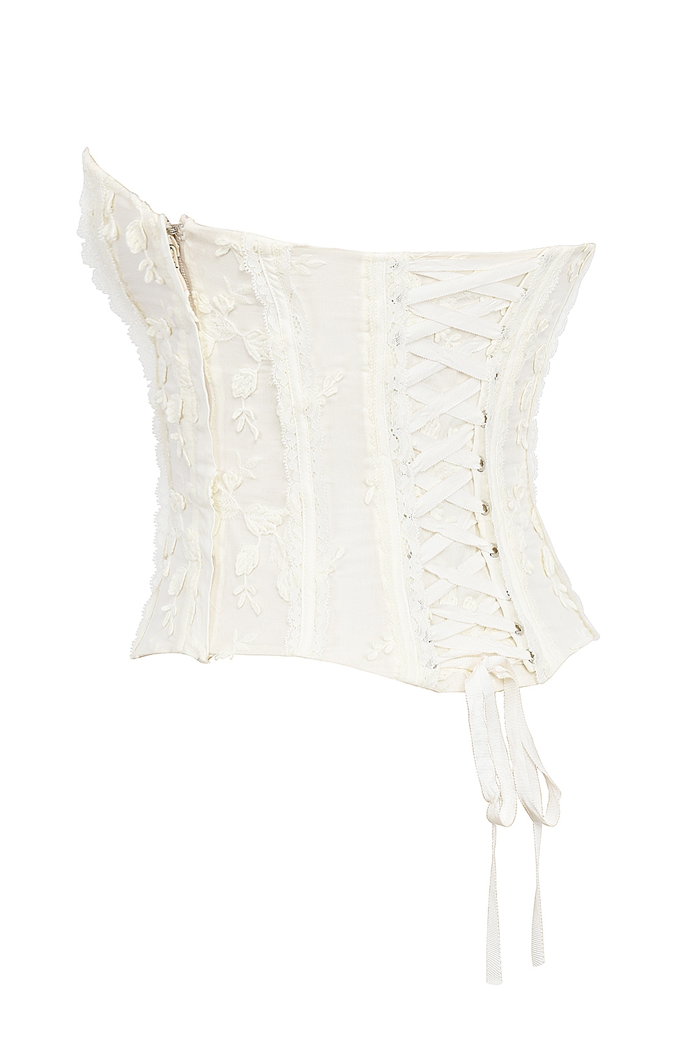 Dakota  Vintage Ivory Embroidered Strapless Corset — image 8