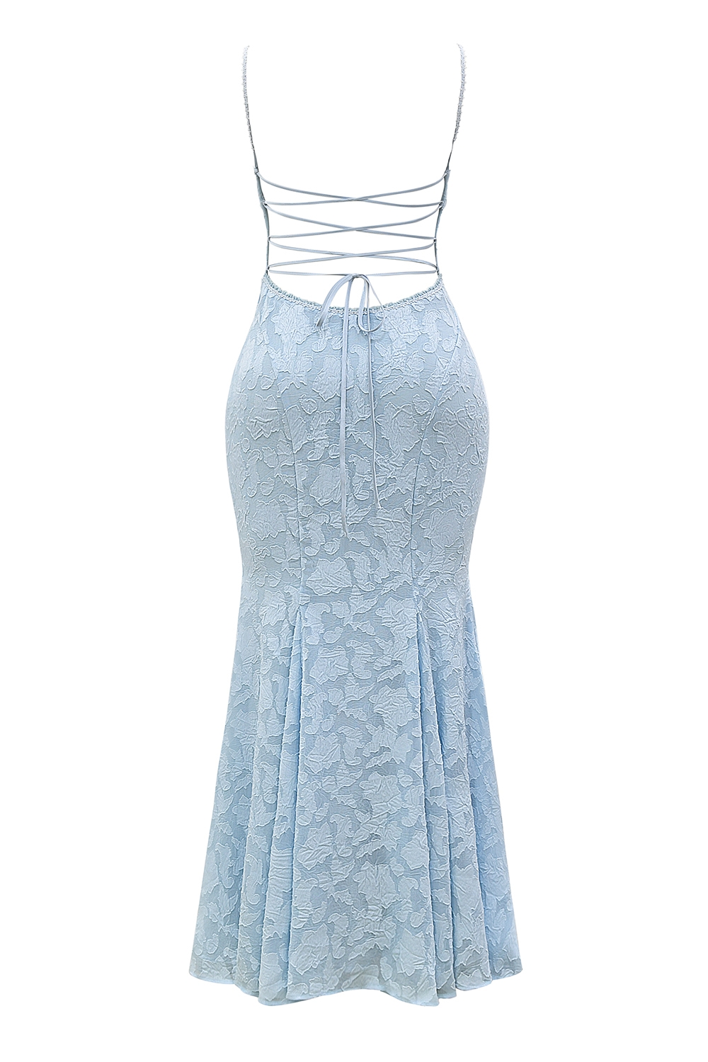 Joan  Bluebell Lace Up Back Maxi Dress — image 15