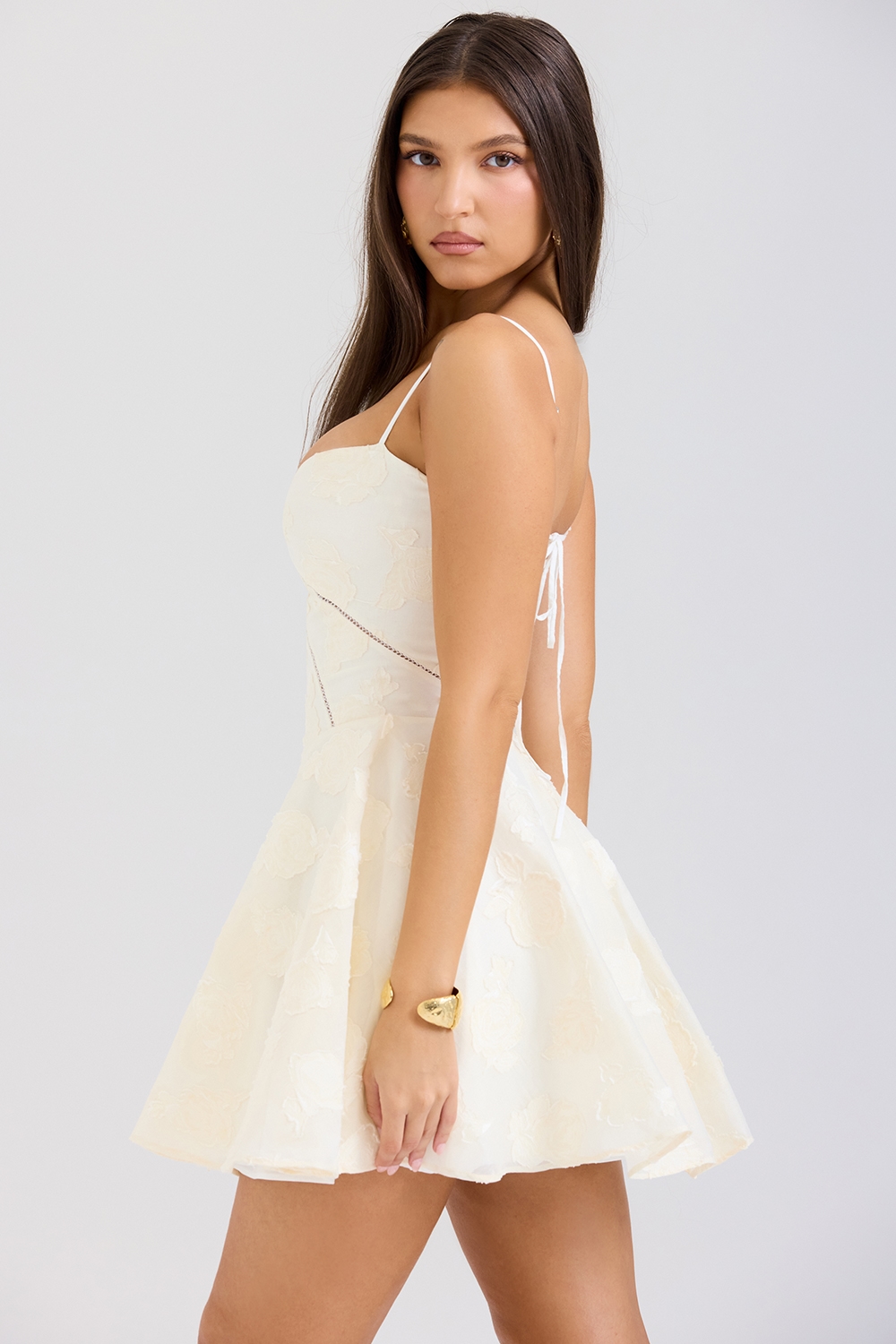 Serenita  Vintage Cream Floral Mini Dress — image 6