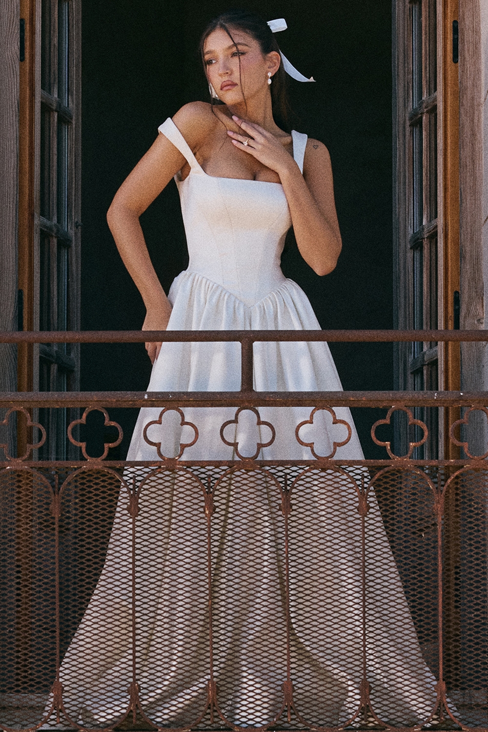 Lillianna  Ivory Italian Satin Corset Bridal Gown — image 8