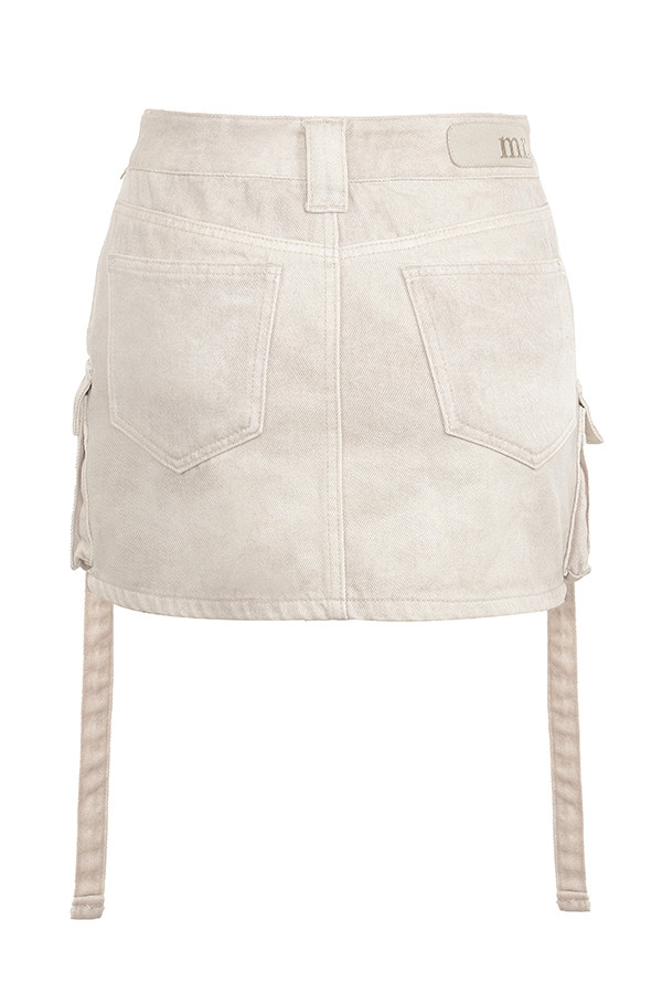 Mistress Rocks White Worn Denim Cargo Mini Skirt - SALE — image 10