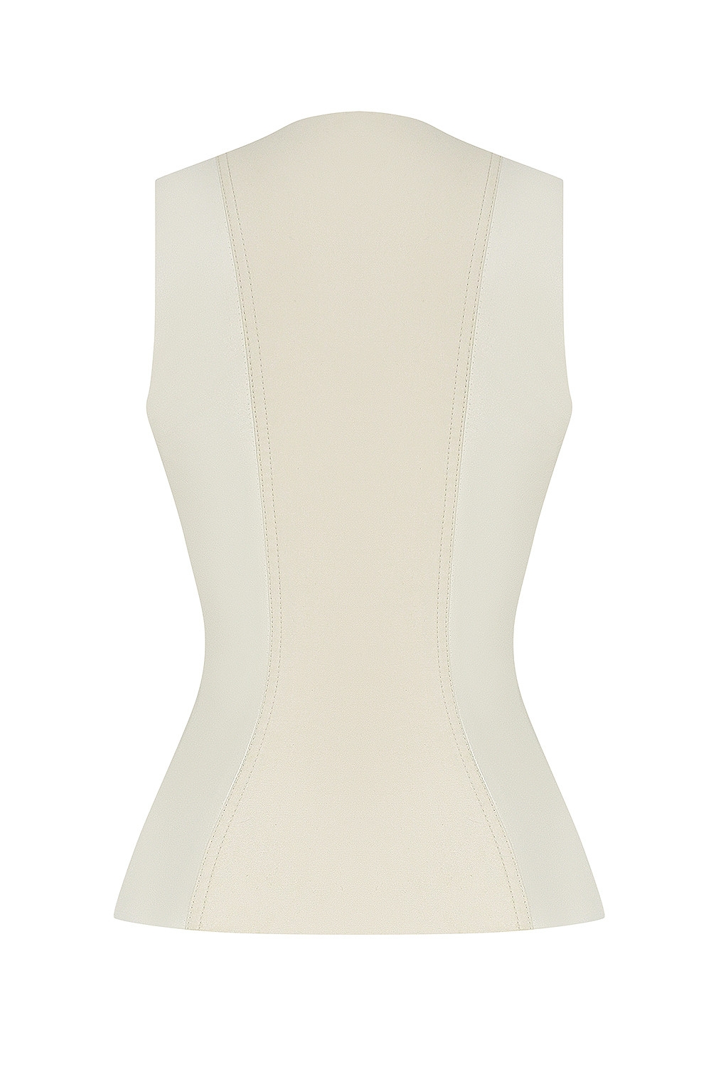 Mistress Rocks Cream Vegan Leather Panelled Top - SALE — image 13