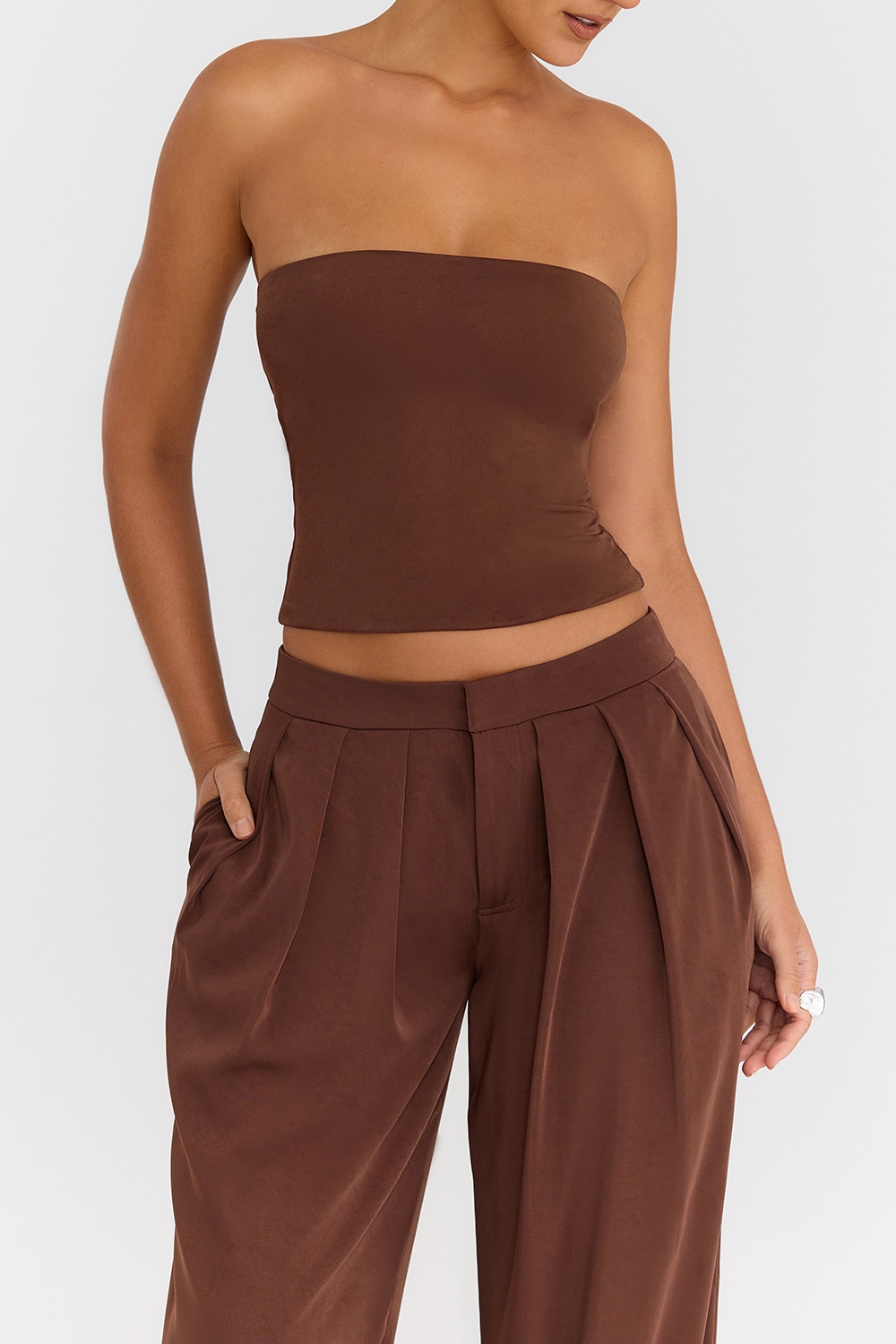 Mistress Rocks Cocoa Strapless Top - SALE — image 3