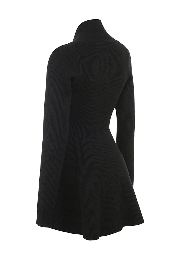 Aubrey  Black Wool Knitted Cardigan Dress — image 10