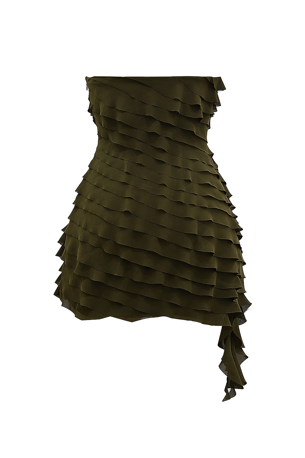 Mistress Rocks Olive Strapless Ruffle Mini Dress - SALE — image 13