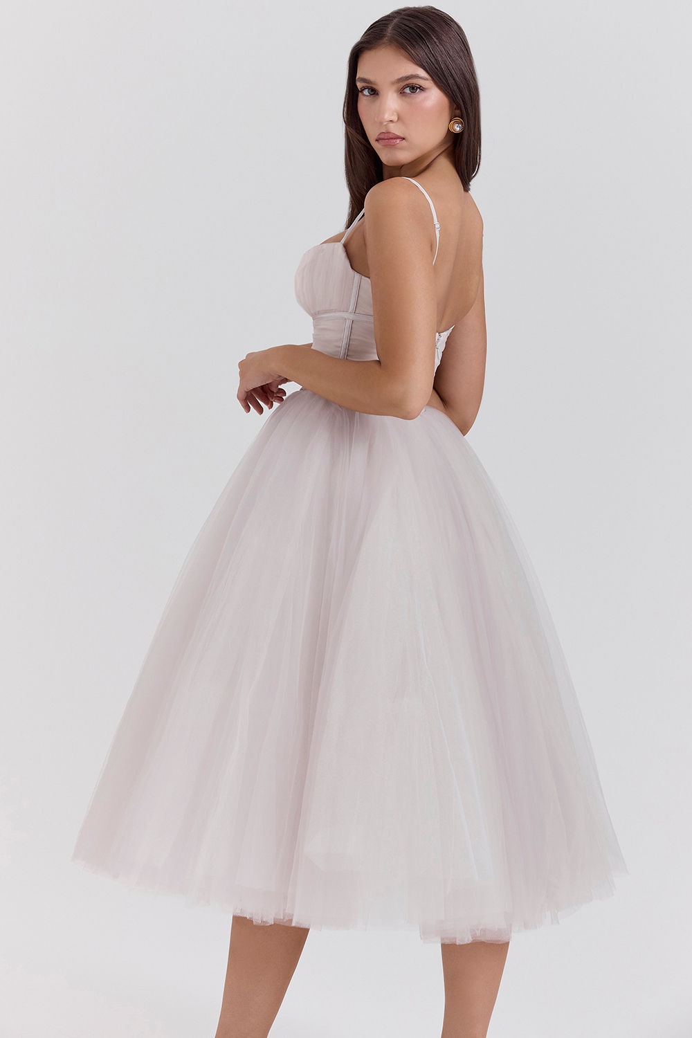 Countess  French Dove Tulle Midi Dress — image 6
