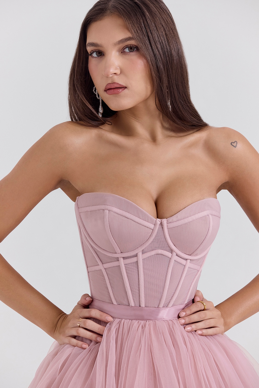 Darling  French Rose Tulle Midi Dress — image 5