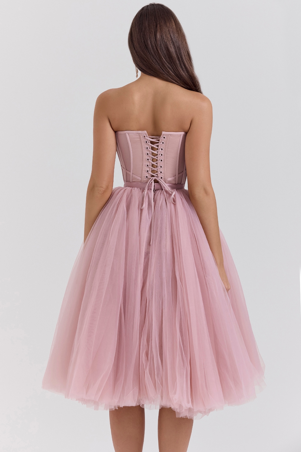 Darling  French Rose Tulle Midi Dress — image 8
