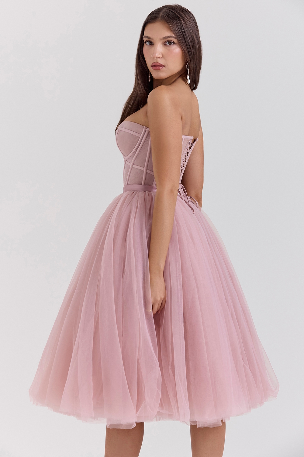 Darling  French Rose Tulle Midi Dress — image 7