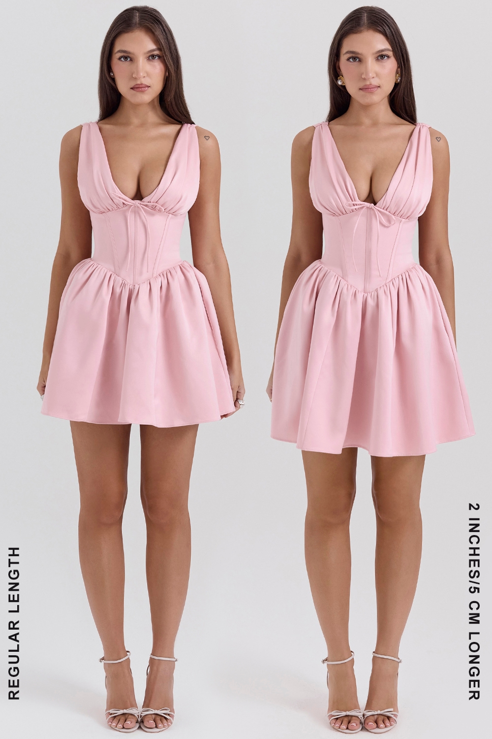 Emmeliette  Powder Pink Satin Mini Dress — image 9