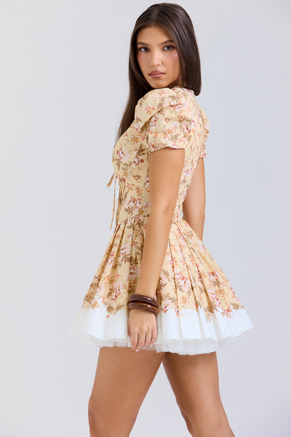 Imani  Honeyflower Print Pleated Cotton Mini Dress — image 7