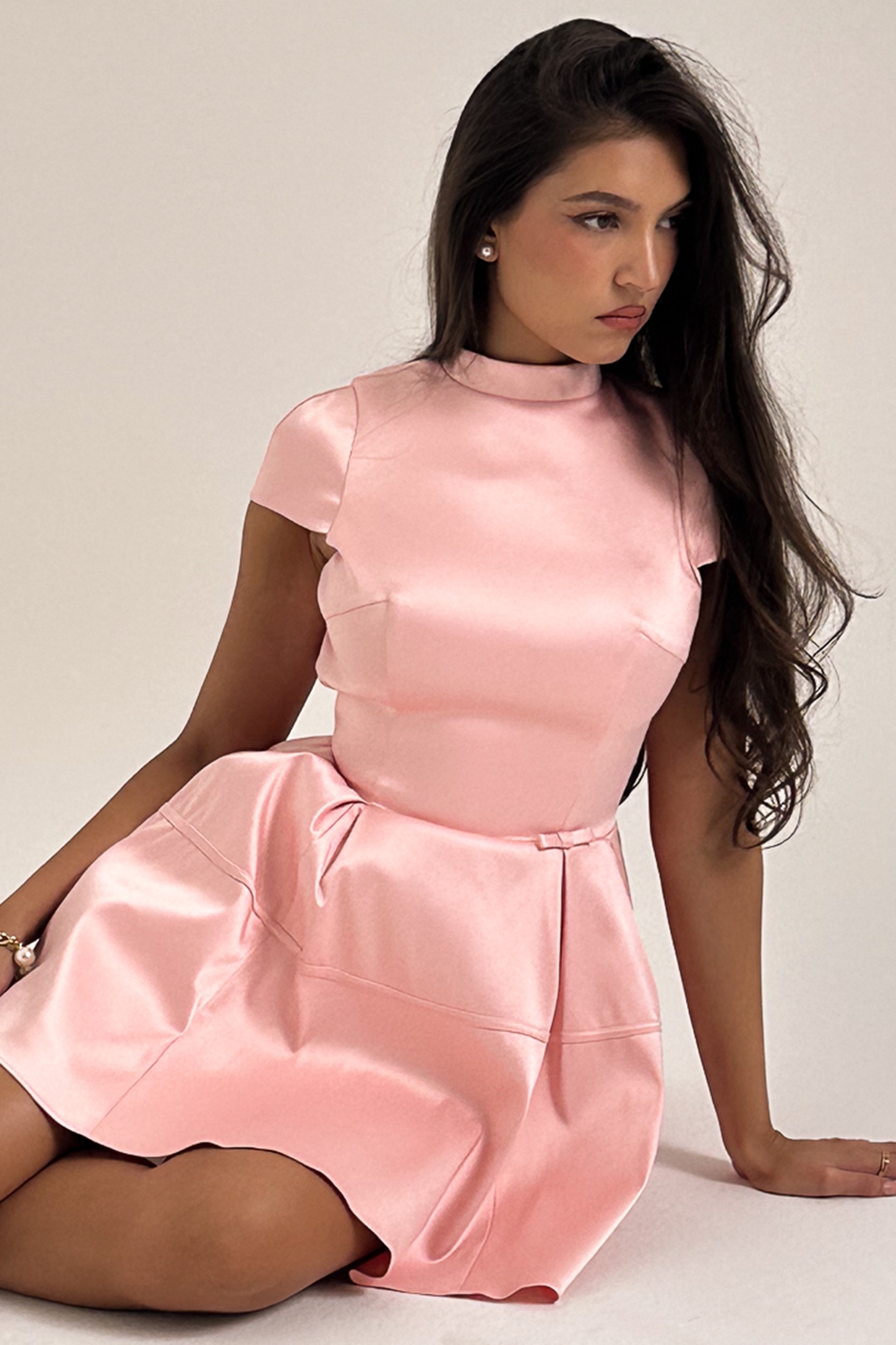 Saida  Parisian Pink Backless Mini Dress — image 2