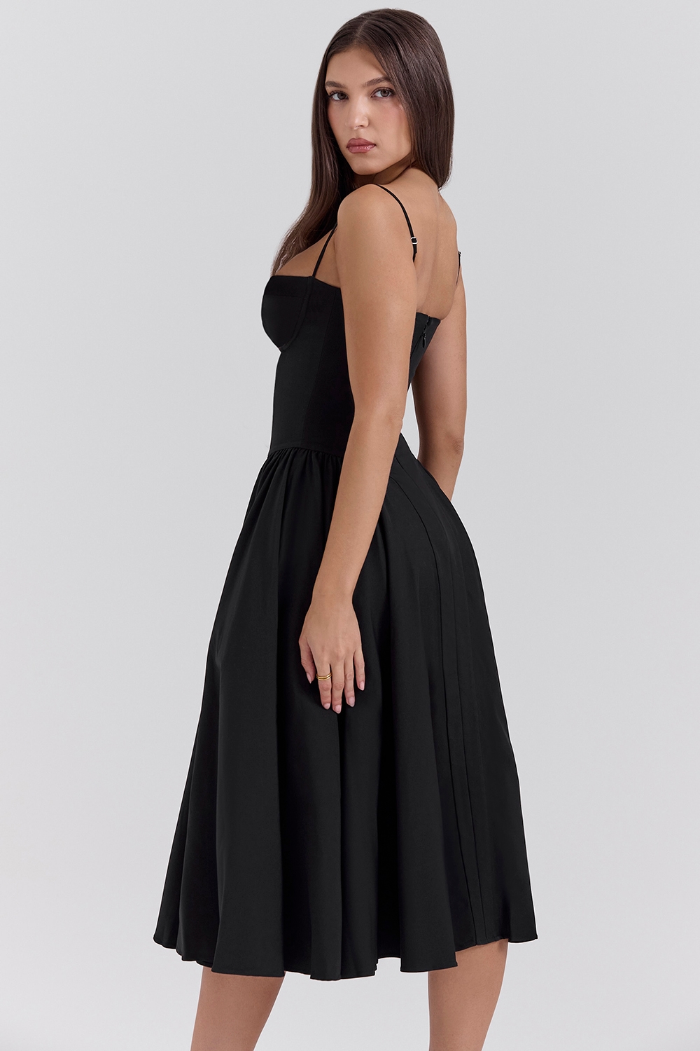Samaria  Black Corset Midi Dress — image 6