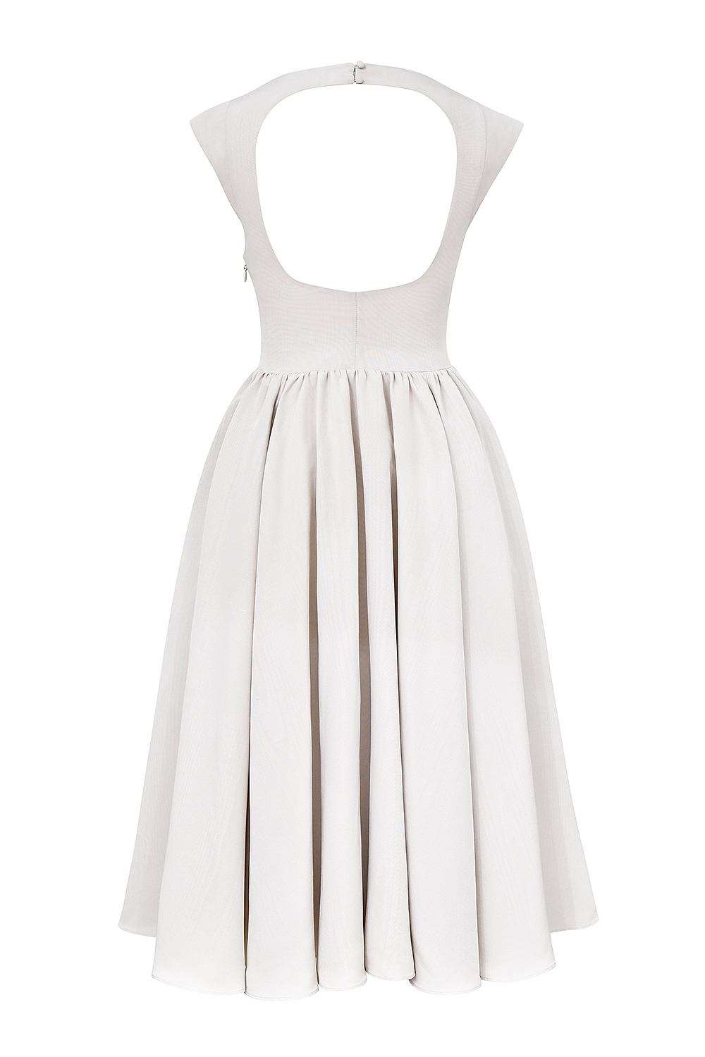 Debutante  French Dove Moire Satin Backless Midi Dress — image 14