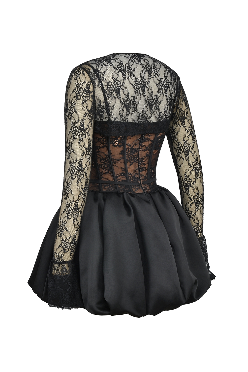 Beauty  Black Lace Puffball Mini Dress — image 10